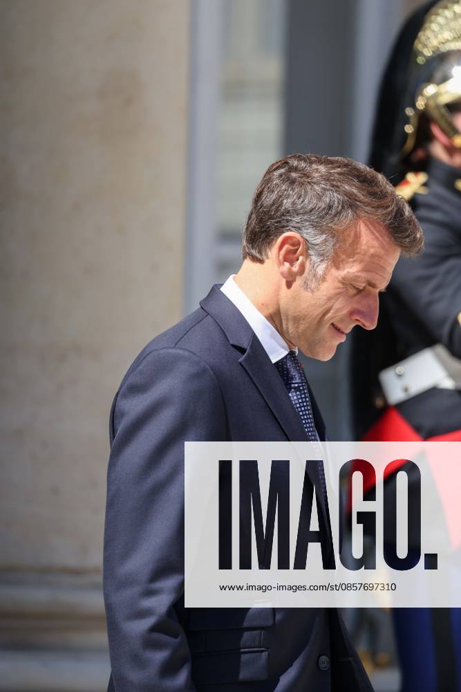 Paris, France le 27 mai 2026 - Le President de la Republique Emmanuel Macron recoit M. Milojko Spajic, Premier ministre du Montenegro au Palais de l Elysee - The President of the Republic Emmanuel Macron receives Mr. Milojko Spajic, Prime Minister of Montenegro at the Elysee Palace