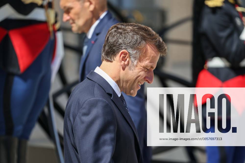 Paris, France le 27 mai 2026 - Le President de la Republique Emmanuel Macron recoit M. Milojko Spajic, Premier ministre du Montenegro au Palais de l Elysee - The President of the Republic Emmanuel Macron receives Mr. Milojko Spajic, Prime Minister of Montenegro at the Elysee Palace