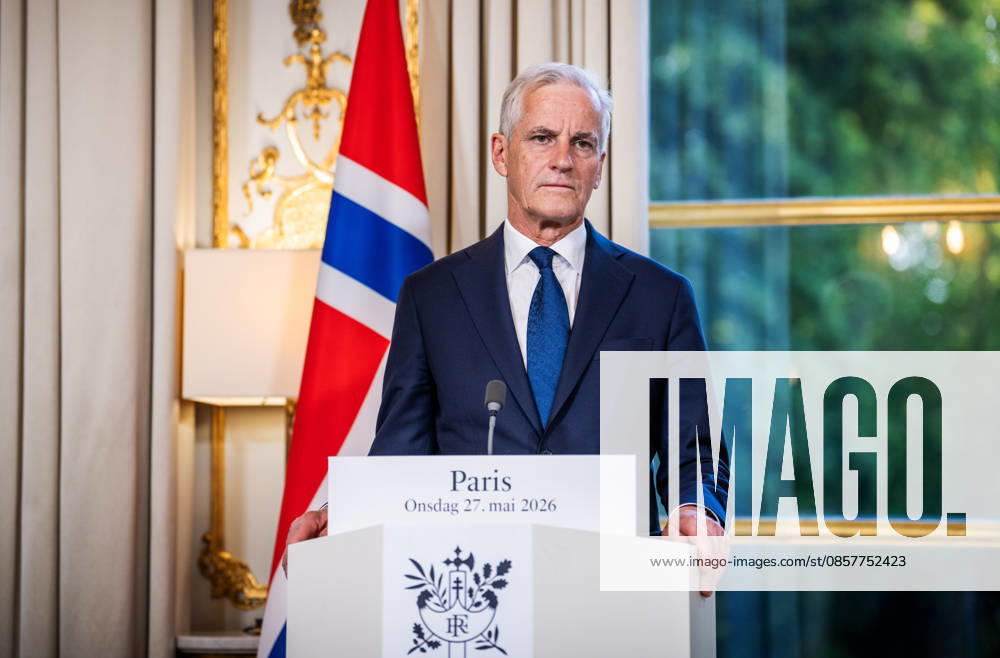 Prime Minister Jonas Gahr Store meets French President Emmanuel Macron in Paris Paris, France 20260527 Prime Minister Jonas Gahr Store meets French President Emmanuel Macron at the Elysée Palace in Paris on Wednesday evening Norway enters into a nuclear weapons cooperation with France and Store describes the cooperation as historic Photo Ole