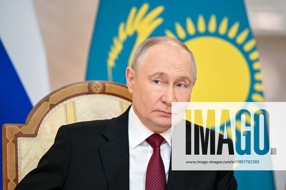 KAZAKHSTAN, ASTANA - MAY 29, 2026: Russia s President Vladimir Putin looks on during a meeting with Kazakhstan s President Kassym-Jomart Tokayev at the Independence Palace. Sergei Bobylev TASS 93124973
