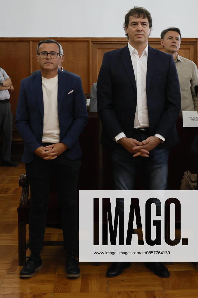 David Sanchez (R), brother of Spanish Prime Minister Pedro Sanchez, and former leader of the Extremadura branch of ruling party PSOE, Miguel Angel Gallardo (L) attend to the trial held in the regional Court of Badajoz, Spain on 28 May 2026 in the case of David Sanchez alleged irregular hiring as the head of the performing arts office within the provincial government of Badajoz. Sanchez, who resigned from the post in February face the charges of alleged embezzlement and influence peddling related to his appointment. The brother of Prime Minister David Sanchez face a trial for his allegedly irregular hiring as the head of the performing arts office !ACHTUNG: NUR REDAKTIONELLE NUTZUNG!