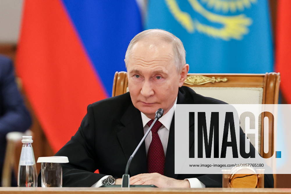 KAZAKHSTAN, ASTANA - MAY 28, 2026: Russia s President Vladimir Putin looks on during Kazakh-Russian talks at the Independence Palace. Sergei Bobylev TASS 93125777
