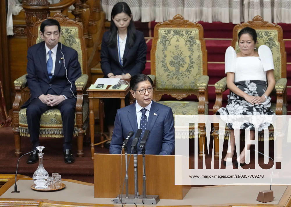 Philippine president in Japan s parliament Philippine President Ferdinand Marcos Jr. makes a speech in the plenary chamber of the House of Councillors in Tokyo on May 28, 2026. A14AA0005617041P