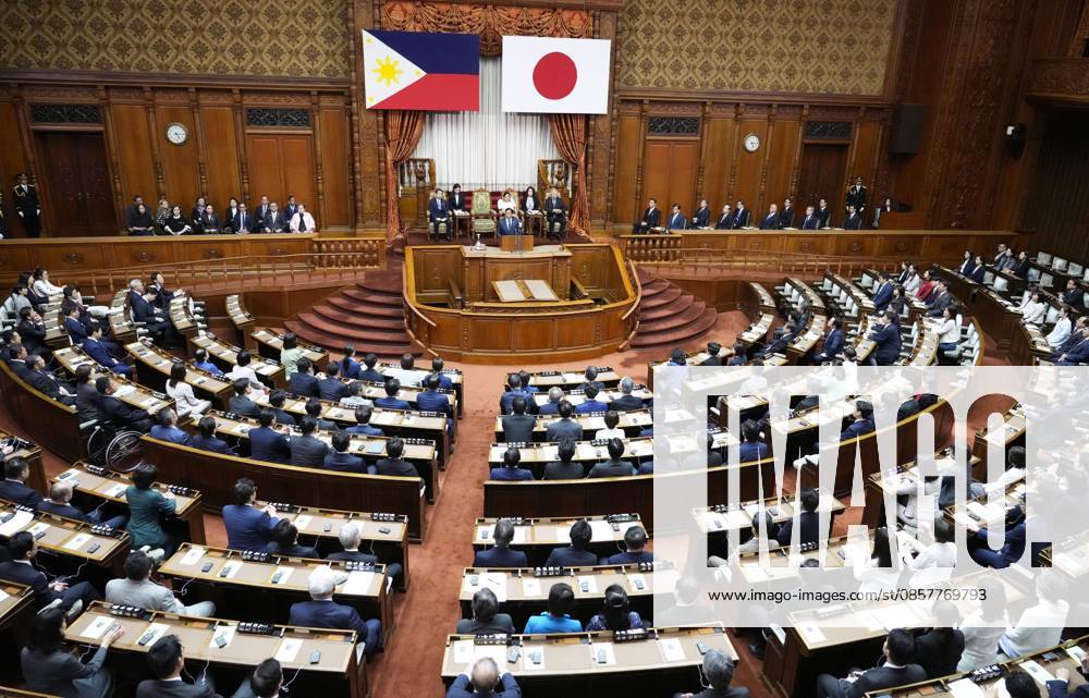 Philippine president in Japan s parliament Philippine President Ferdinand Marcos Jr. makes a speech in the plenary chamber of the House of Councillors in Tokyo on May 28, 2026. A14AA0005617045P