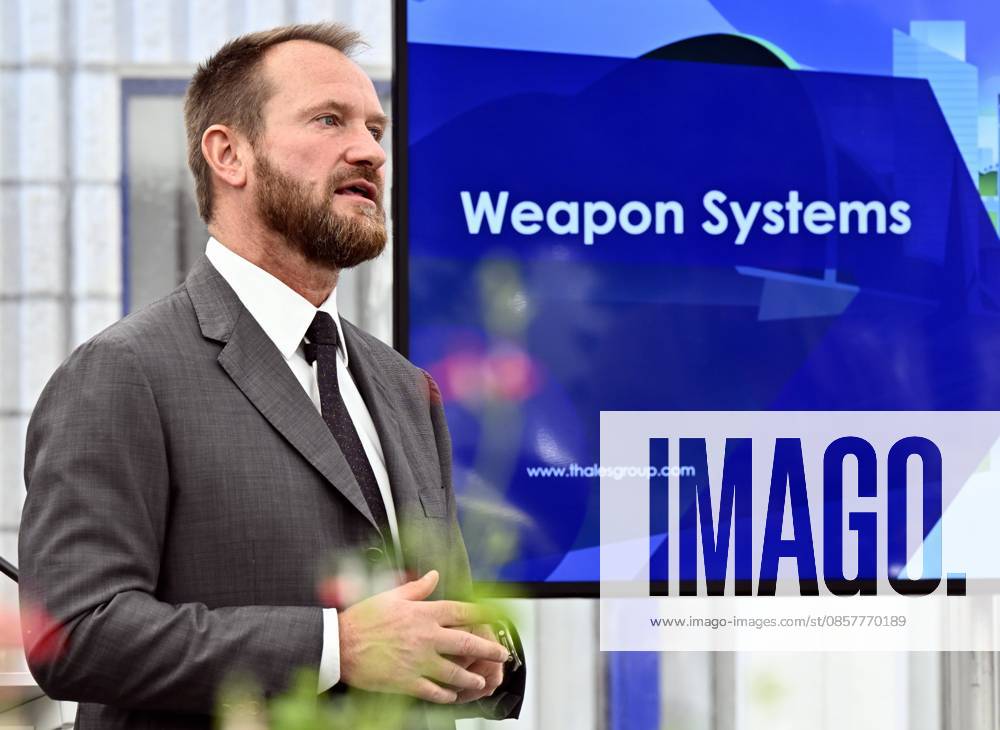 Thales Belgium CEO Alain Quevrin pictured during a visit to the Thales rocket systems production site in Herstal, on Thursday 28 May 2026. French aerospace and defence corporation Thales Group is presenting their SkyDefender missile defence system. ERICxLALMAND 175246646