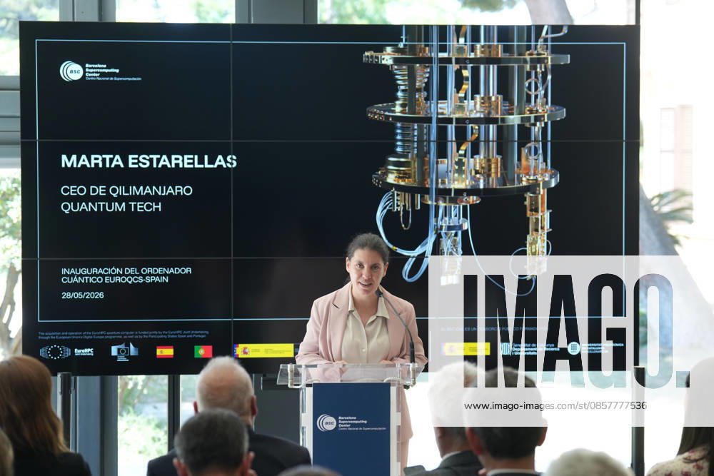 The Barcelona Supercomputing Center presents the MareNostrum Ona quantum computer in Barcelona The ceo of Qilimajaro Quantum Tech, Marta Estarellas, during the official presentation ceremony and subsequent attention to the media, at the facilities of the Plaza Eusebi Güell, on May 28, 2026, in Barcelona, Catalonia Spain The technical and institutional meeting brings together the Minister of Research of the Generalitat, the Secretaries of State for Science and Digitalization, the Director of the BSC and the Rector of the UPC to present the operational capabilities of this advanced computing infrastructure, a milestone that reinforces the scientific leadership of the region in the development of technological sovereignty and European quantum