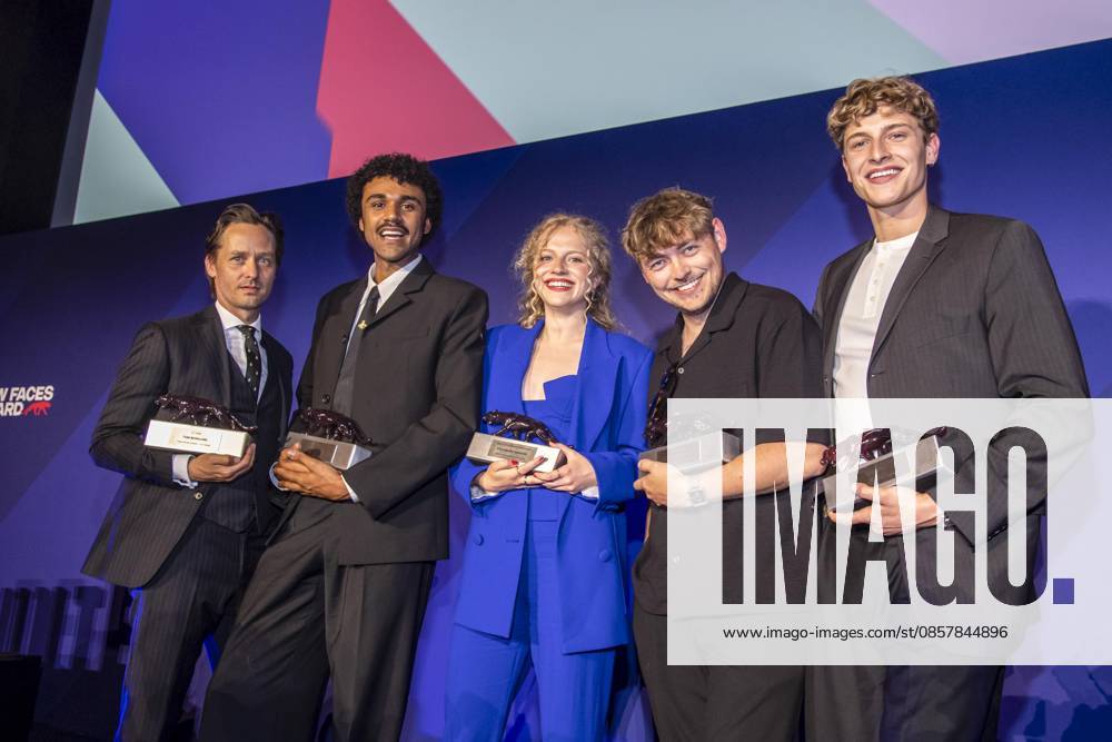 ABB NEWFACES Tom Schilling, Langston Uibel, Kya Celina Barucki, Marcel Philip Ginolas and Jonathan Kriener award winners as guests at the party at the Bunte New Faces Award Film ceremony at Delphi Filmpalast am Zoo on 28 05 2026 in Berlin Berlin Germany