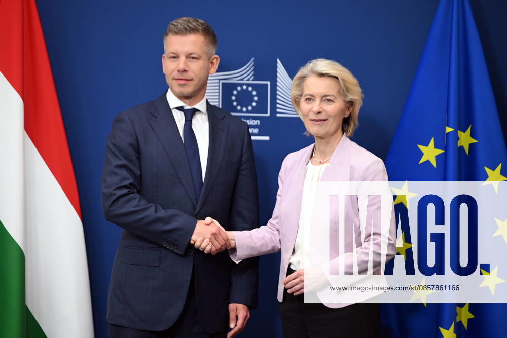 Peter Magyar meets Ursula von der Leyen in Brussels BRUSSELS, BELGIUM - MAY 29: Hungarian Prime Minister Peter Magyar (L) meets with European Commission President Ursula von der Leyen (R) in Brussels, Belgium, on May 29, 2026. Dursun Aydemir Anadolu Brussels Belgium. Editorial use only. Please get in touch for any other usage.