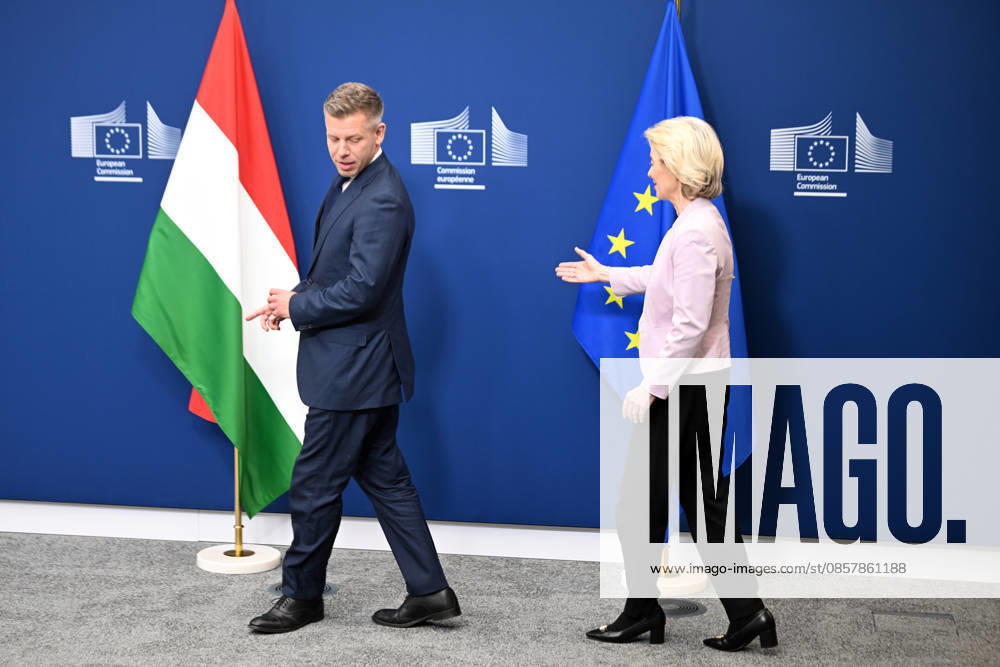 Peter Magyar meets Ursula von der Leyen in Brussels BRUSSELS, BELGIUM - MAY 29: Hungarian Prime Minister Peter Magyar (L) meets with European Commission President Ursula von der Leyen (R) in Brussels, Belgium, on May 29, 2026. Dursun Aydemir Anadolu Brussels Belgium. Editorial use only. Please get in touch for any other usage.