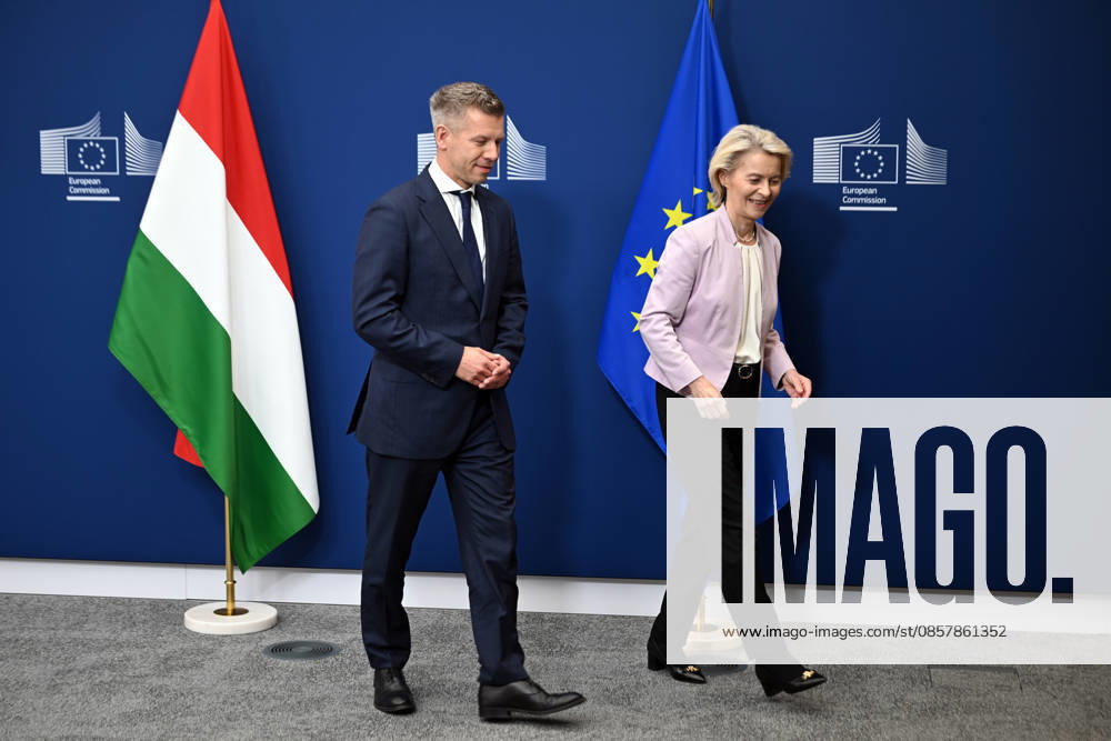 Peter Magyar meets Ursula von der Leyen in Brussels BRUSSELS, BELGIUM - MAY 29: Hungarian Prime Minister Peter Magyar (L) meets with European Commission President Ursula von der Leyen (R) in Brussels, Belgium, on May 29, 2026. Dursun Aydemir Anadolu Brussels Belgium. Editorial use only. Please get in touch for any other usage.