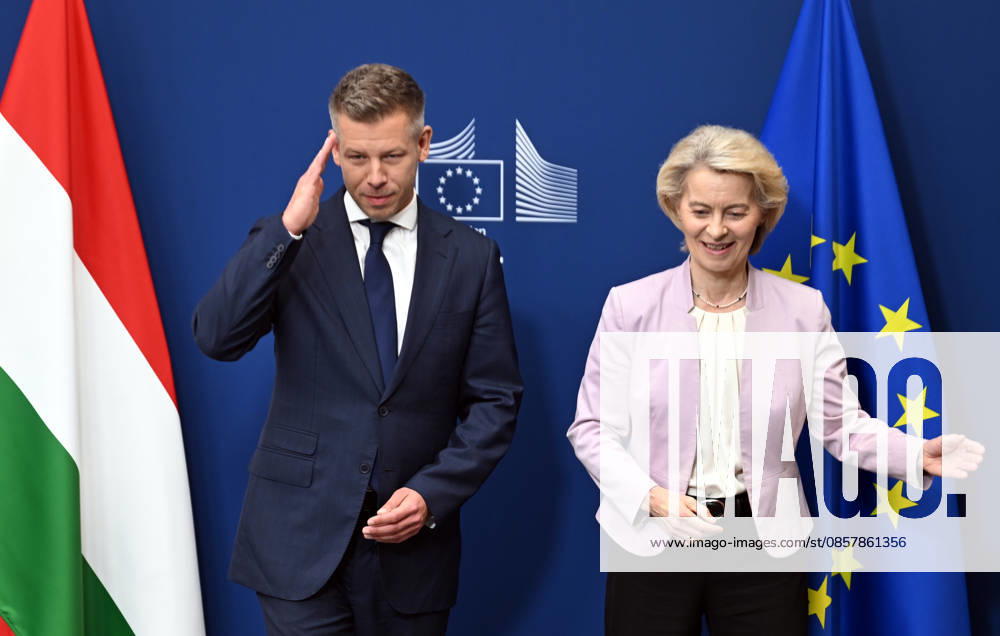 Peter Magyar meets Ursula von der Leyen in Brussels BRUSSELS, BELGIUM - MAY 29: Hungarian Prime Minister Peter Magyar (L) meets with European Commission President Ursula von der Leyen (R) in Brussels, Belgium, on May 29, 2026. Dursun Aydemir Anadolu Brussels Belgium. Editorial use only. Please get in touch for any other usage.