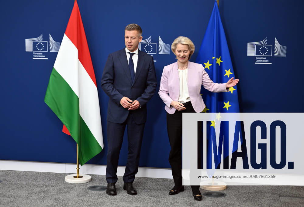 Peter Magyar meets Ursula von der Leyen in Brussels BRUSSELS, BELGIUM - MAY 29: Hungarian Prime Minister Peter Magyar (L) meets with European Commission President Ursula von der Leyen (R) in Brussels, Belgium, on May 29, 2026. Dursun Aydemir Anadolu Brussels Belgium. Editorial use only. Please get in touch for any other usage.