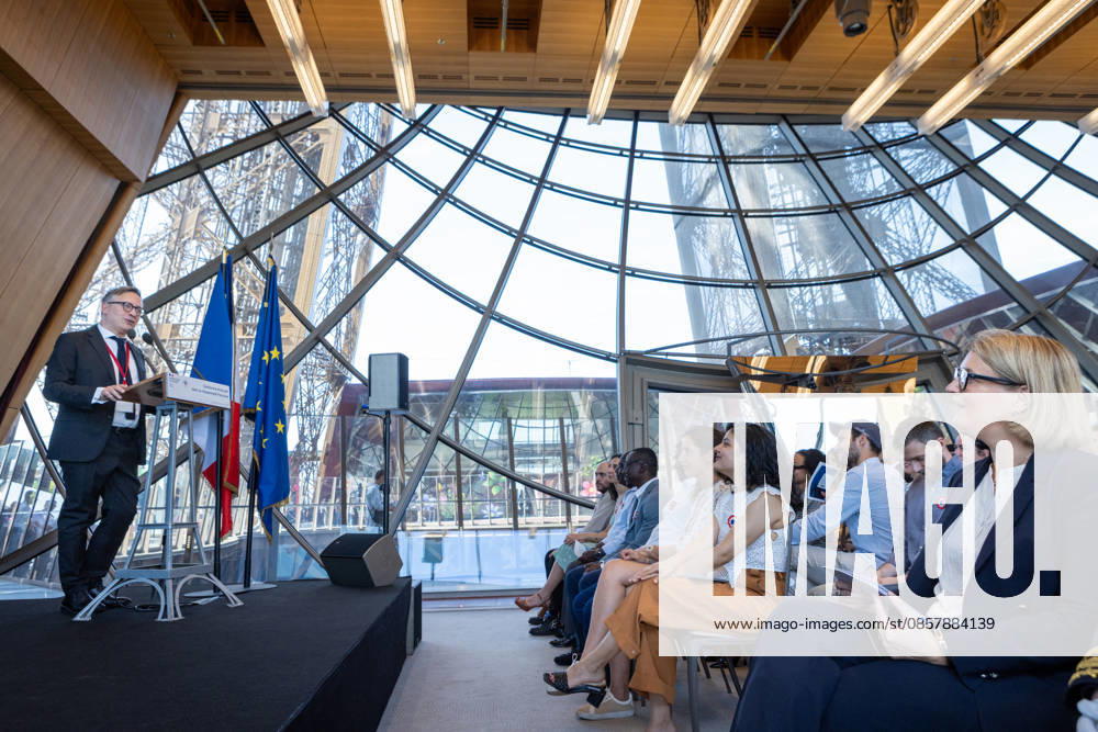 Welcoming Ceremony for French Citizenship At Eiffel Tower - Paris Marie-Pierre Vedrenne (Minister Delegate to the Minister of the Interior, in charge of Citizenship) listens the speech of Patrick Branco-Ruivo at the Tour Eiffel, for welcoming ceremony for French citizenship chaired by Mrs.Marie Pierre Vedrenne, Minister Delegate to the Minister of the Interior, in charge of Citizenship Paris, France May 29, 2026. Photo by Franck Derouda ABACAPRESS.COM Paris Eiffel Tower France
