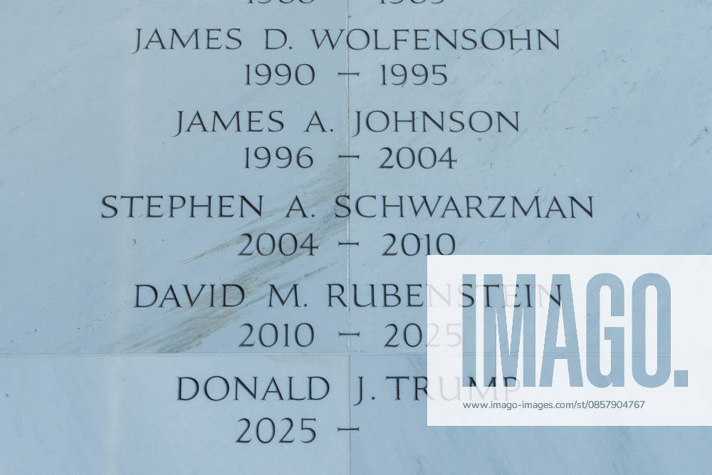 A list Kennedy Center Chairmen is seen in the Donald J. Trump and John F. Kennedy Center for the Performing Arts in Washington, DC on Friday, May 29, 2026. A federal judge ruled that President Trump overstepped his authority by renaming the Kennedy Center after himself, ordering Trump s name to be removed and reversing a decision to close the performing arts center for renovations. WAP20260529137 AARONxSCHWARTZ