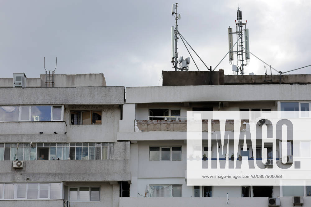 (260529) -- GALATI, May 29, 2026 -- This photo shows the residential apartment building damaged by a Russian drone in Galati, Romania, May 29, 2026. At least two people were injured after a drone struck a residential apartment building in Galati, Romania, near the border with Ukraine, local media reported Friday. (Photo by Xinhua) ROMANIA-GALATI-DRONE CristianxCristel