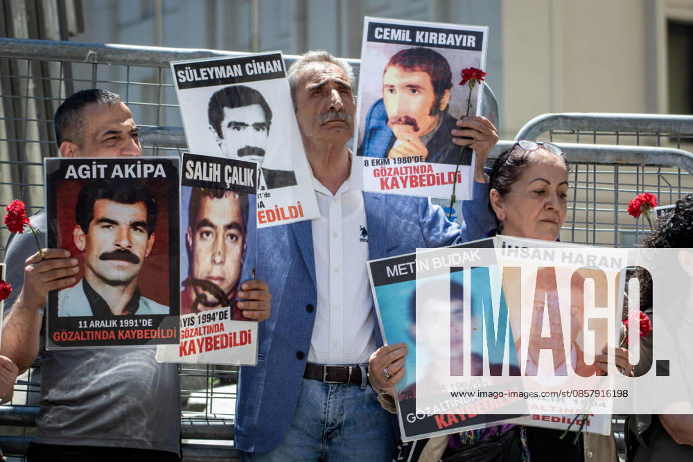 Relatives of victims of enforced disappearances gather during the 1105th weekly vigil of the Saturday Mothers at Galatasaray Square in Istanbul, Turkey, on May 30, 2026. Families spent another holiday searching for answers about their missing loved ones and demanding truth, justice, and accountability. During a press statement, participants asked authorities to clarify the fate and whereabouts of those who disappeared in custody and reiterated their call for an end to impunity. The Saturday Mothers have continued their peaceful struggle for decades to uncover the fate of forcibly disappeared individuals in Turkey. Istanbul Turkey - ZUMAt171 20260530_zip_t171_027