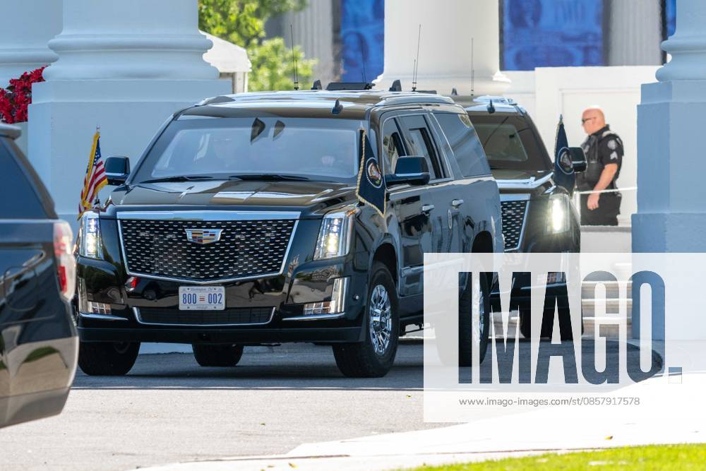 The new presidential Chevrolet Suburbans start up and begin moving as President DONALD TRUMP departs the White House. Washington USA - ZUMAs365 20260530_znp_s365_007