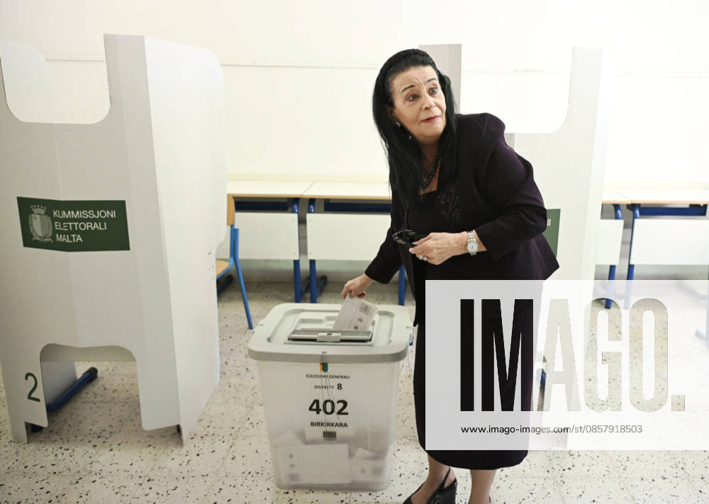 (260530) -- VALLETTA, May 30, 2026 -- Maltese President Myriam Spiteri Debono casts her ballot during the parliamentary election at a polling station in Birkirkara, Malta, May 30, 2026. Malta held a snap parliamentary election on Saturday, with the ruling Labour Party widely expected to secure a fourth consecutive term in office. (Photo by Xinhua) MALTA-PARLIAMENTARY ELECTION-VOTING JonathanxBorg
