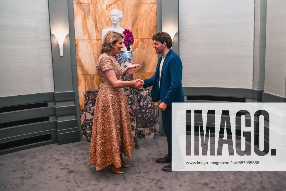Queen Mathilde of Belgium and the winner Ettore Pagano of Italy pictured after the final of the 2026 Queen Elisabeth Cello Competition, at the Brussels Bozar concert hall, Saturday 30 May 2026. This year s edition of the competition for career-starting musicians takes place from 4 to 30 May. EMILExWINDAL 175504779