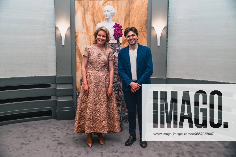 Queen Mathilde of Belgium and the winner Ettore Pagano of Italy pictured after the final of the 2026 Queen Elisabeth Cello Competition, at the Brussels Bozar concert hall, Saturday 30 May 2026. This year s edition of the competition for career-starting musicians takes place from 4 to 30 May. EMILExWINDAL 175504784