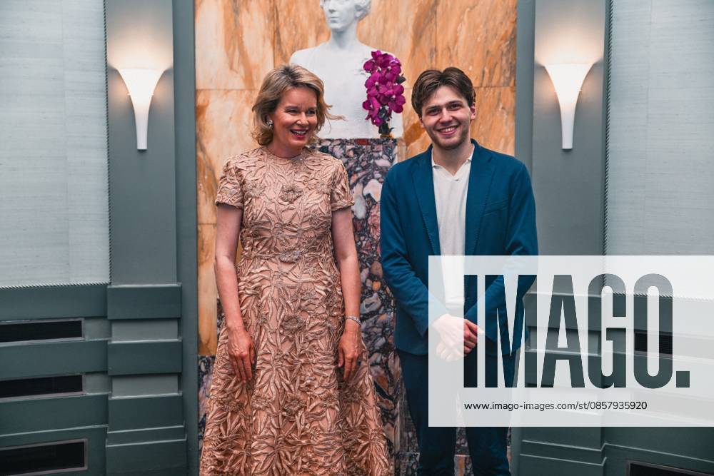 Queen Mathilde of Belgium and the winner Ettore Pagano of Italy pictured after the final of the 2026 Queen Elisabeth Cello Competition, at the Brussels Bozar concert hall, Saturday 30 May 2026. This year s edition of the competition for career-starting musicians takes place from 4 to 30 May. EMILExWINDAL 175504785