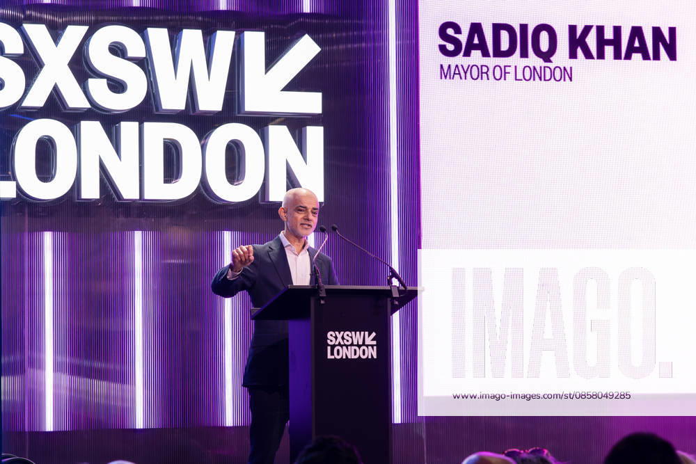 SWSX London 2026 Welcome Address at SXSW London Stage with Mayor of London Sadiq Khan, Francine Lacqua and Patrick Moore, Credit:Ewelina Stachurska Show Me You Ewelina Stachurska Avalon United Kingdom, London, SXSW London Stage, Shoreditch