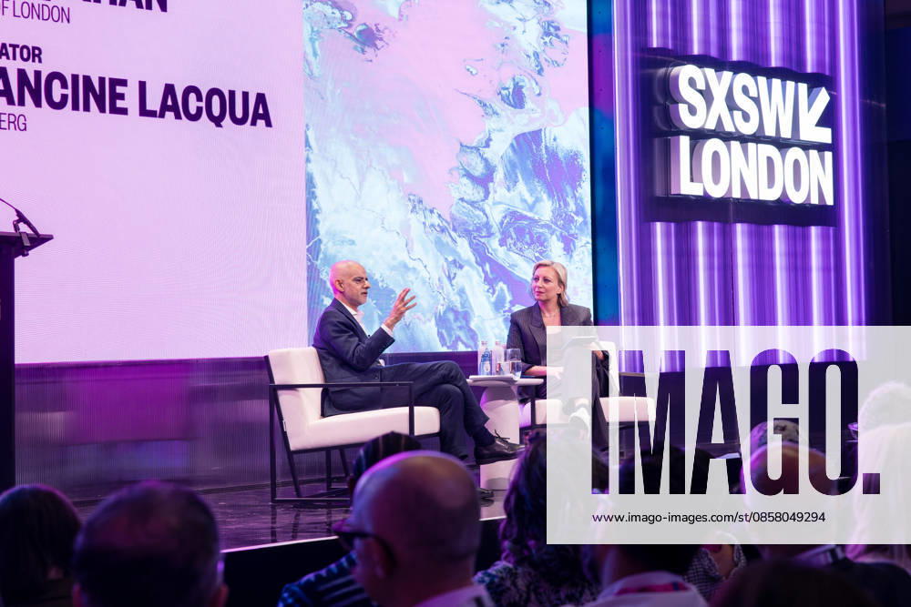 SWSX London 2026 Welcome Address at SXSW London Stage with Mayor of London Sadiq Khan, Francine Lacqua and Patrick Moore, Credit:Ewelina Stachurska Show Me You Ewelina Stachurska Avalon United Kingdom, London, Shoreditch