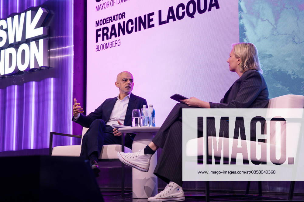 SWSX London 2026 Welcome Address at SXSW London Stage with Mayor of London Sadiq Khan, Francine Lacqua and Patrick Moore, Credit:Ewelina Stachurska Show Me You Ewelina Stachurska Avalon United Kingdom, London, Shoreditch