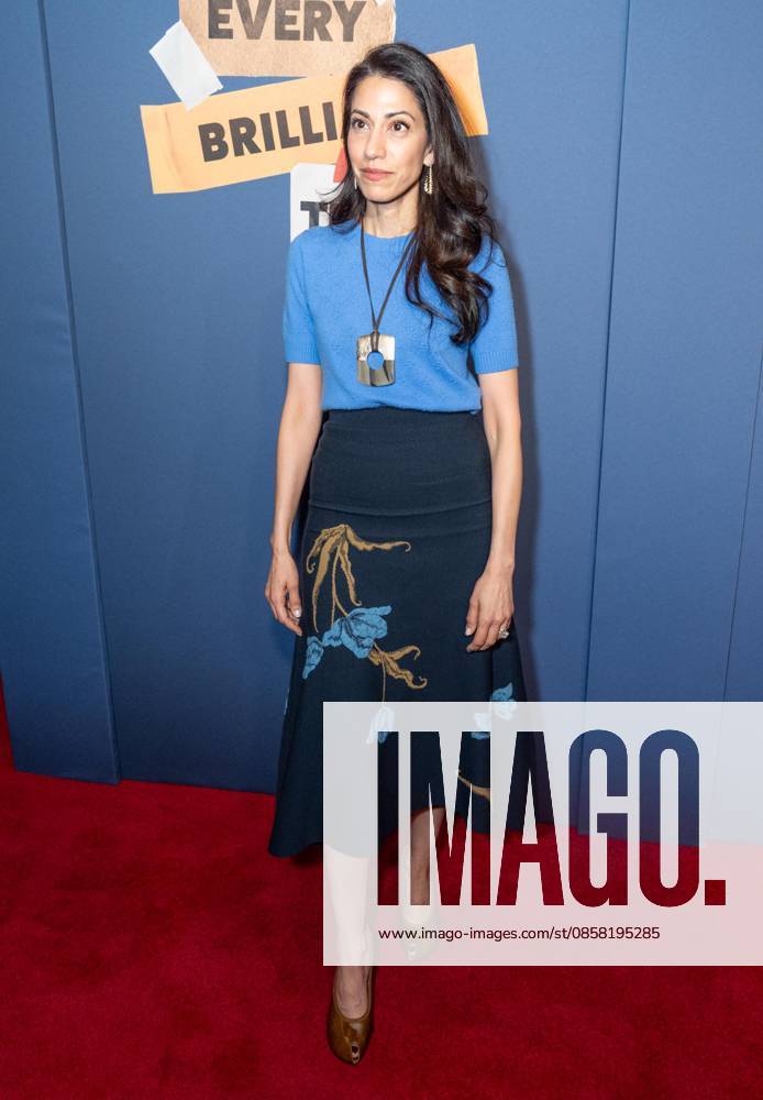Huma Abedin attends opening night for Every Brilliant Thing with Mariska Hargitay making her Broadway debut at The Hudson Theatre in New York, NY on June 2, 2026. New York USA - ZUMAr339 20260602_znp_r339_047