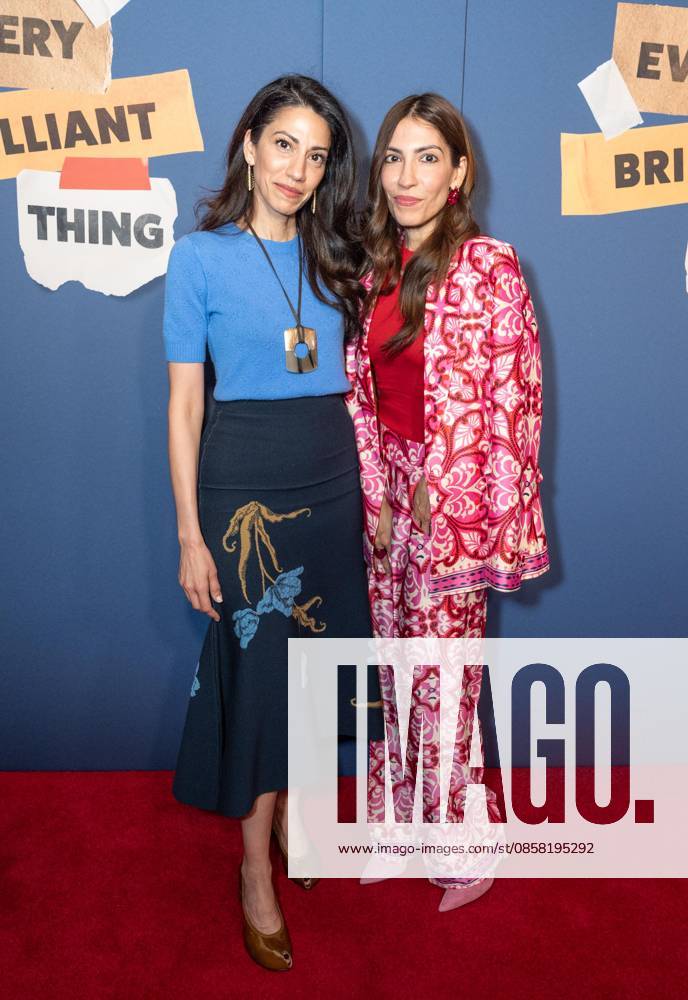 Huma Abedin (L) attends opening night for Every Brilliant Thing with Mariska Hargitay making her Broadway debut at The Hudson Theatre in New York, NY on June 2, 2026. New York USA - ZUMAr339 20260602_znp_r339_049