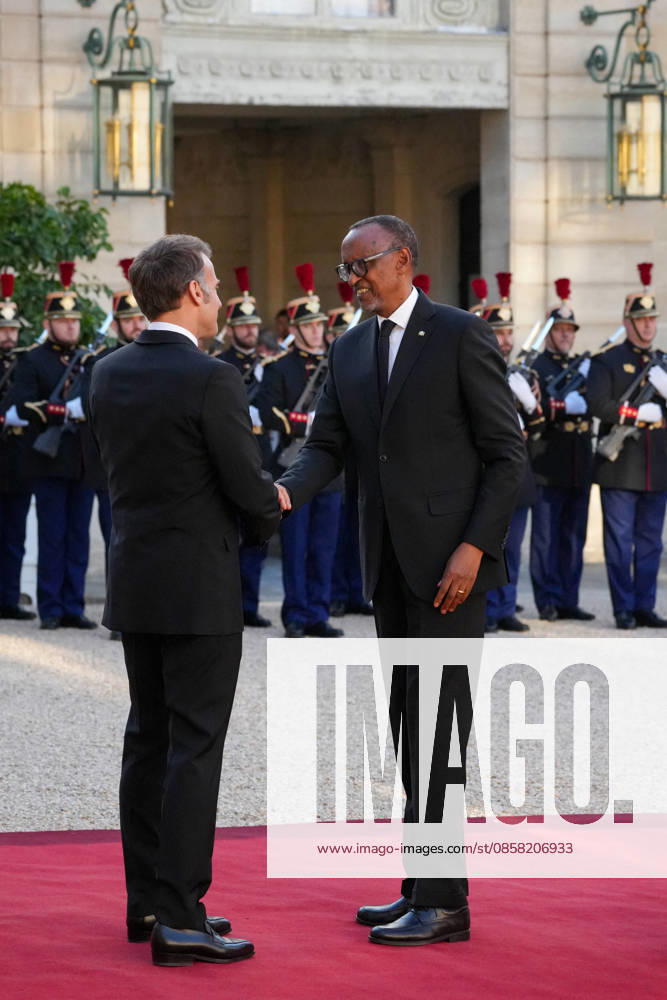 President Emmanuel Macron, Paul Kagame, President of the Republic of Rwanda The French presidential couple will host the President of Rwanda and his wife at the Élysée Palace in Paris for a state dinner on 2 June 2026 Anne Sophie Guebey Bestimage The French presidential couple will host the President of Rwanda and his wife at the Élysée Palace in Paris for a state dinner on 2 June 2026 Paris France