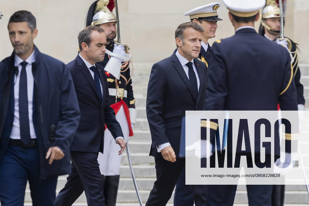 Paris, France June 3, 2026 - National tribute to late French philosopher and sociologist Edgar Morin at the Hotel des Invalides - Emmanuel Macron, Sebastien Lecornu HOMMAGE NATIONAL, EDGAR MORIN, POLITIQUE