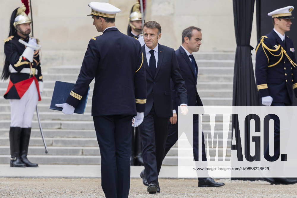 Paris, France June 3, 2026 - National tribute to late French philosopher and sociologist Edgar Morin at the Hotel des Invalides - Emmanuel Macron, Sebastien Lecornu HOMMAGE NATIONAL, EDGAR MORIN, POLITIQUE