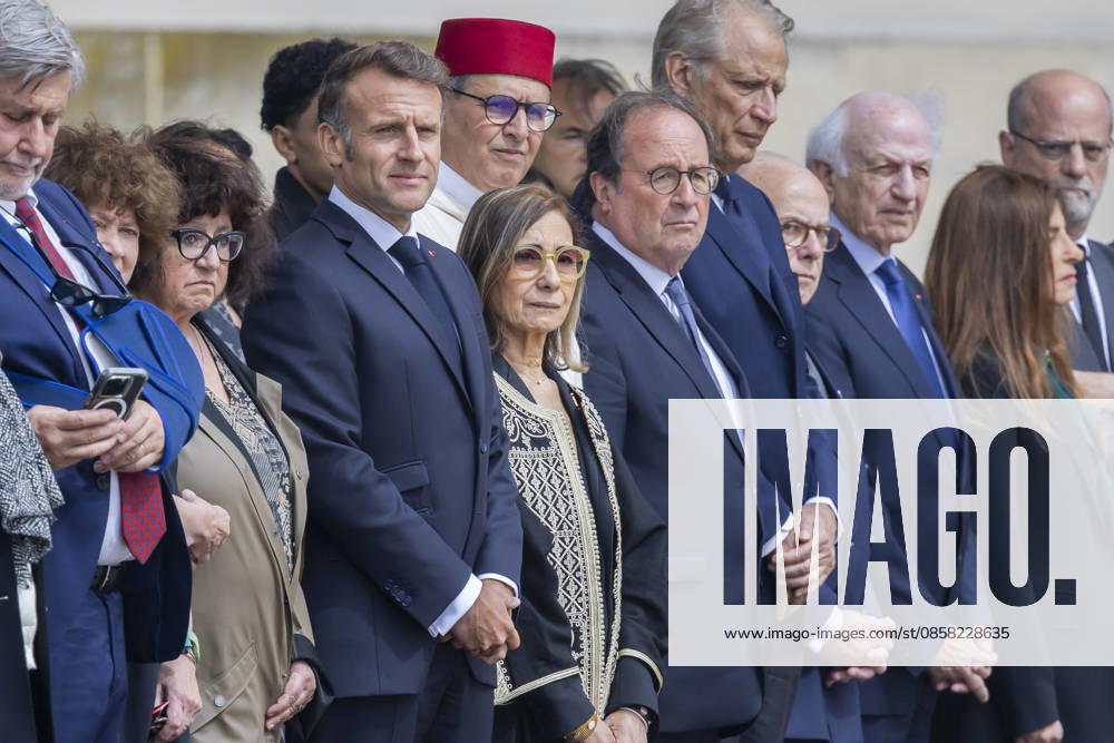 Paris, France June 3, 2026 - National tribute to late French philosopher and sociologist Edgar Morin at the Hotel des Invalides - Francois Hollande, Sabah Abouessalam, Emmanuel Macron HOMMAGE NATIONAL, EDGAR MORIN, POLITIQUE