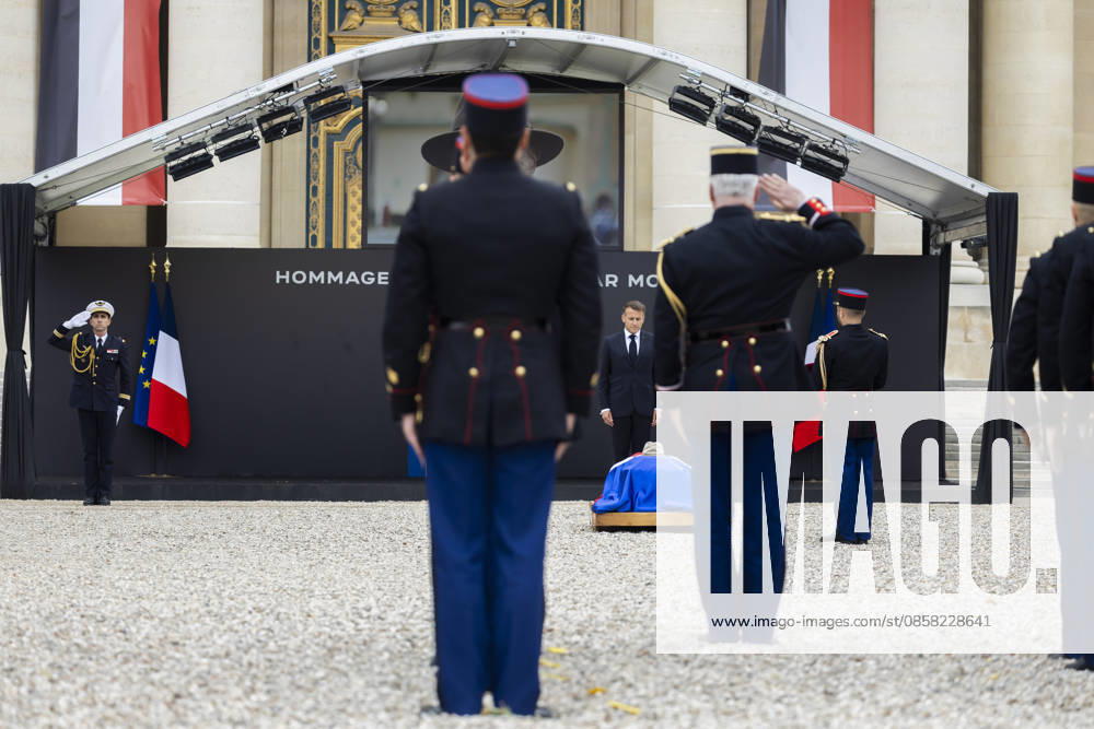 Paris, France June 3, 2026 - National tribute to late French philosopher and sociologist Edgar Morin at the Hotel des Invalides - Emmanuel Macron HOMMAGE NATIONAL, EDGAR MORIN, POLITIQUE