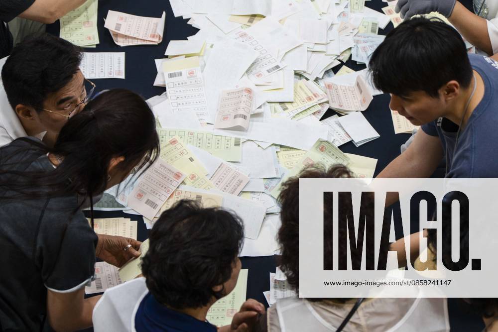 Ballots are sprawled across a tabletop as poll workers count them after the conclusion of voting in South KoreaÃ¢â‚¬â ¢s local elections on Wednesday, June 3, 2026 in Seoul, South Korea. Seoul South Korea - ZUMAh163 20260603_znp_h163_025
