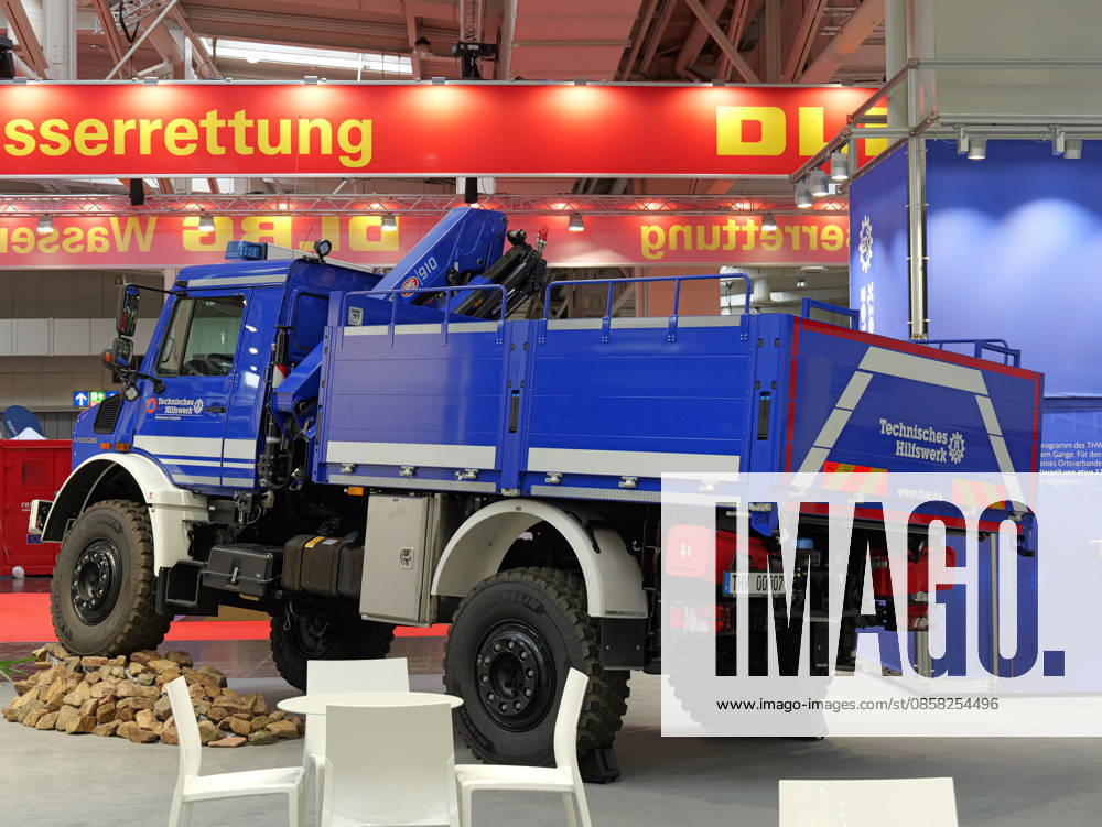 Interschutz 2026 in Hanover Unimog with crane superstructure from the Federal Agency for Technical Relief