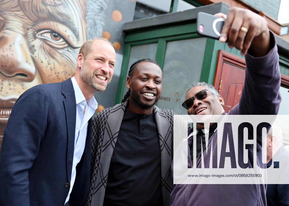 The Prince Of Wales Visits East London LONDON, ENGLAND - JUNE 03: Prince William, Prince of Wales and Clement Ogbonnaya pose for a selfie outside The Prince of Peckham pub in Peckham on June 03, 2026 in London, England. The Prince of Wales visited grassroots initiatives encouraging positive social change., Credit:Chris Jackson PA ROTA - B68 Avalon United Kingdom, England, London