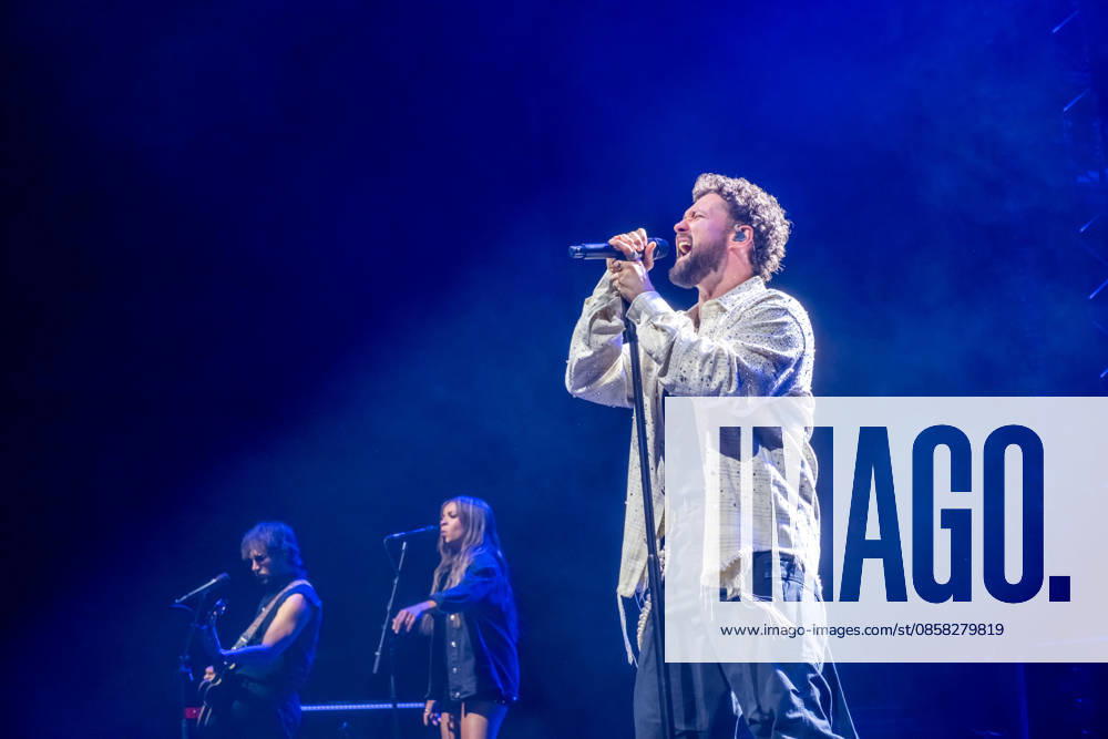 Calum Scott performs at the QUARTERBACK Immobilien ARENA in Leipzig on June 3, 2026 as part of his The Av