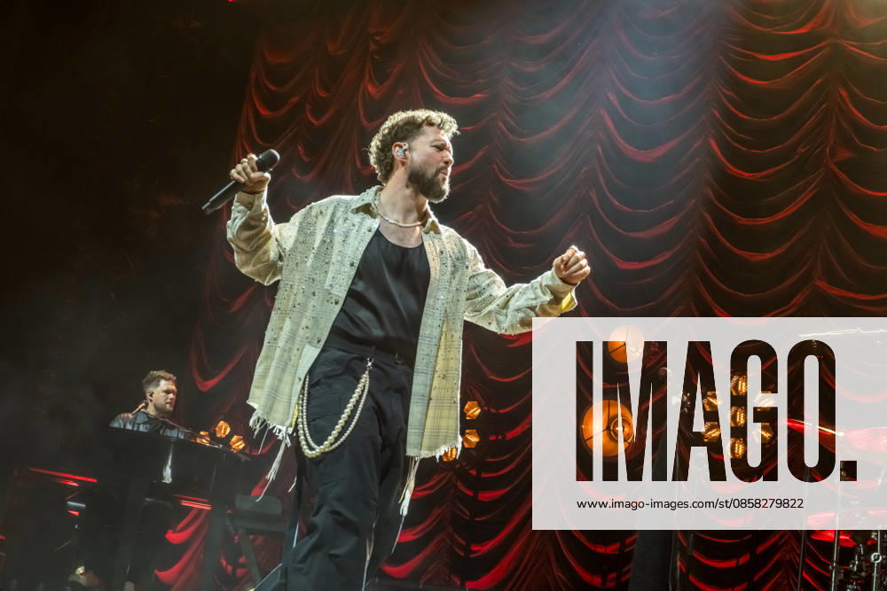 Calum Scott performs at the QUARTERBACK Immobilien ARENA in Leipzig on June 3, 2026 as part of his The Av
