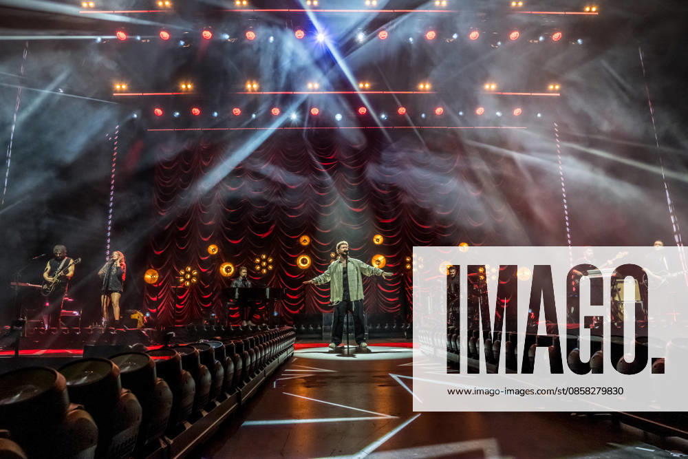 Calum Scott performs at the QUARTERBACK Immobilien ARENA in Leipzig on June 3, 2026 as part of his The Av