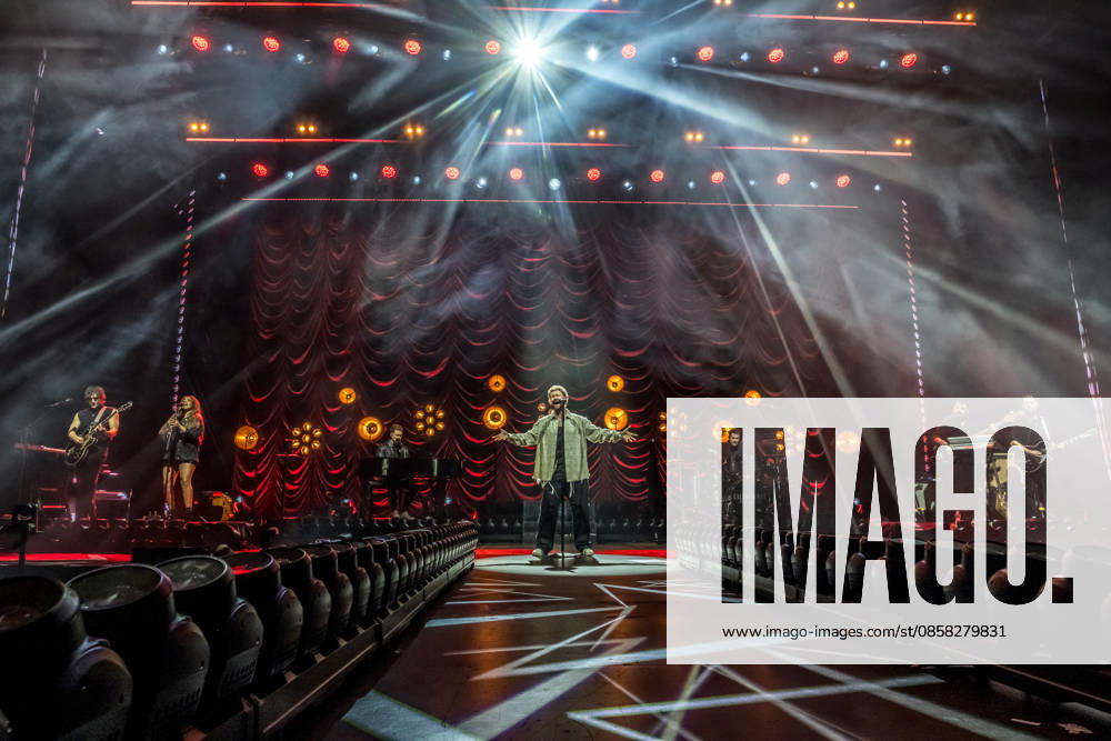Calum Scott performs at the QUARTERBACK Immobilien ARENA in Leipzig on June 3, 2026 as part of his The Av