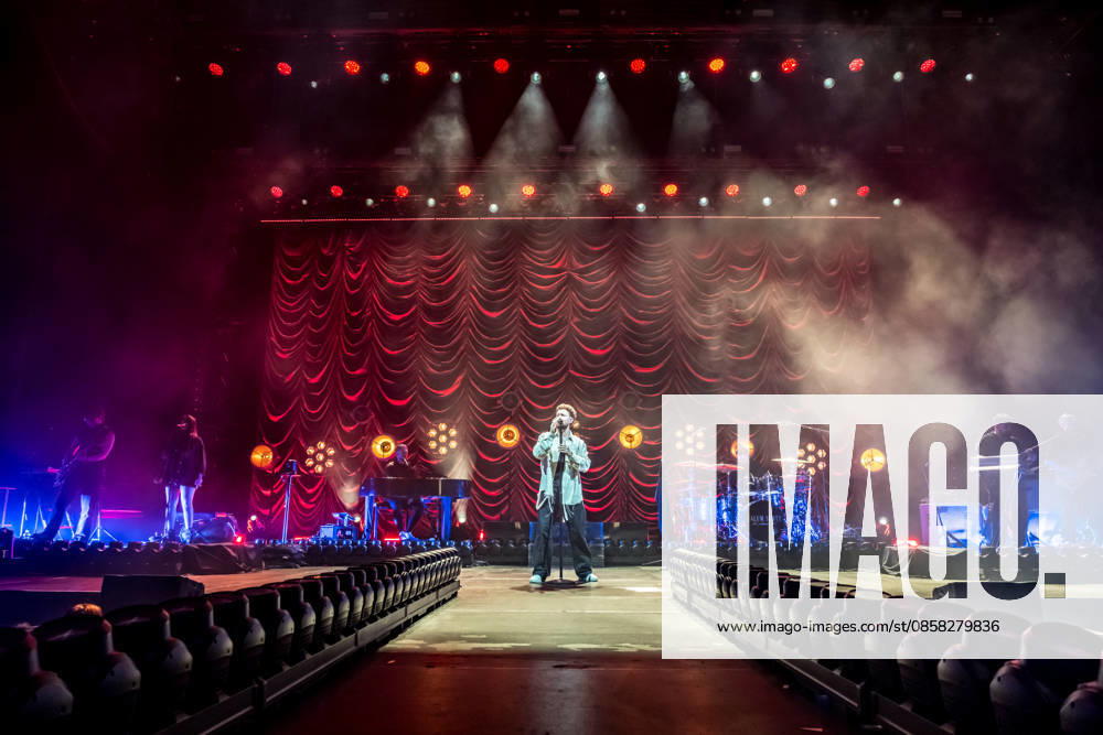 Calum Scott performs at the QUARTERBACK Immobilien ARENA in Leipzig on June 3, 2026 as part of his The Av