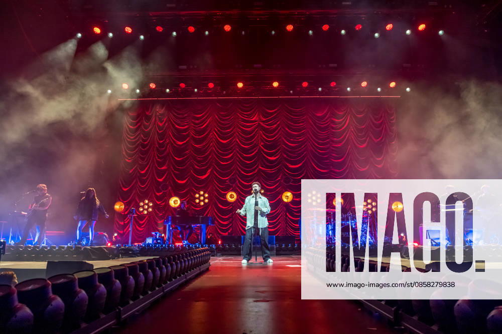 Calum Scott performs at the QUARTERBACK Immobilien ARENA in Leipzig on June 3, 2026 as part of his The Av