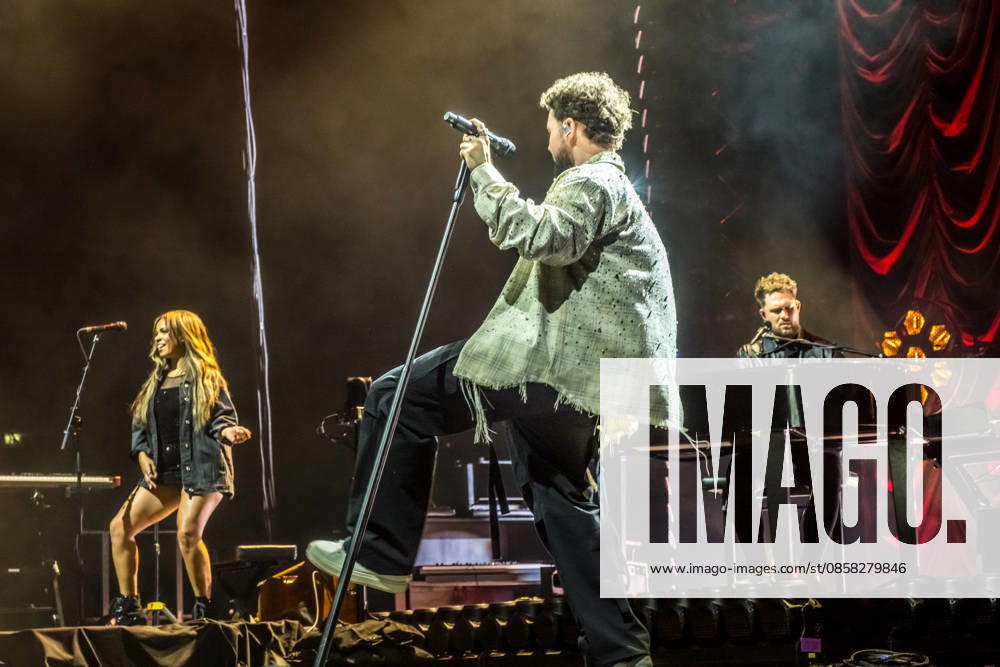 Calum Scott performs at the QUARTERBACK Immobilien ARENA in Leipzig on June 3, 2026 as part of his The Av