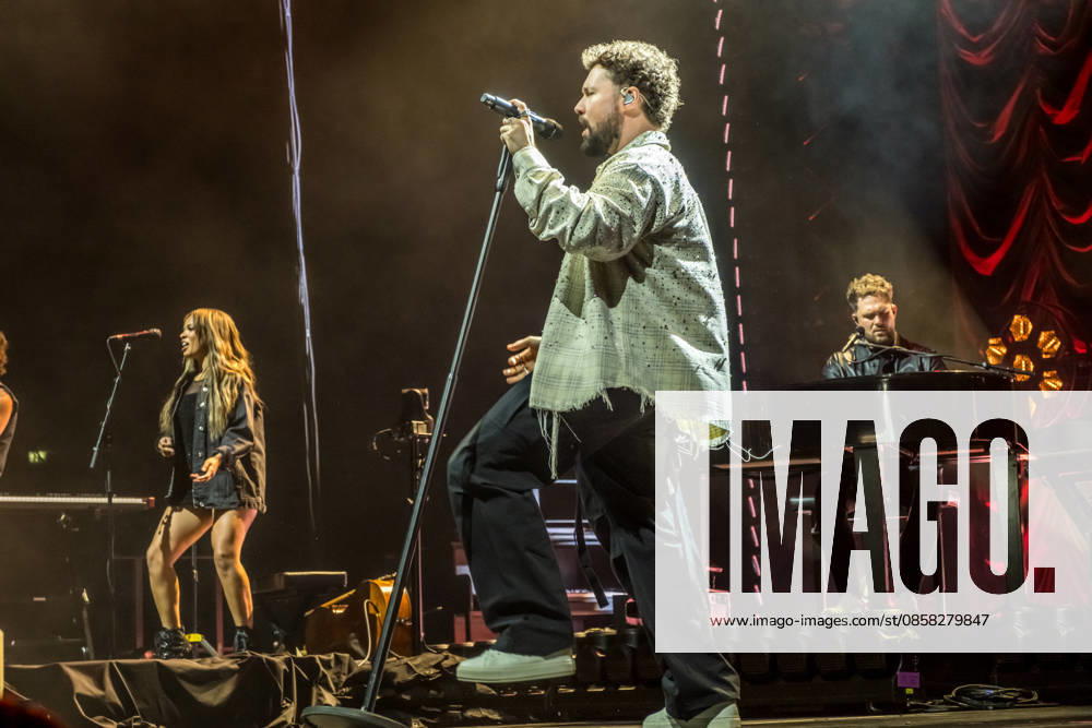 Calum Scott performs at the QUARTERBACK Immobilien ARENA in Leipzig on June 3, 2026 as part of his The Av