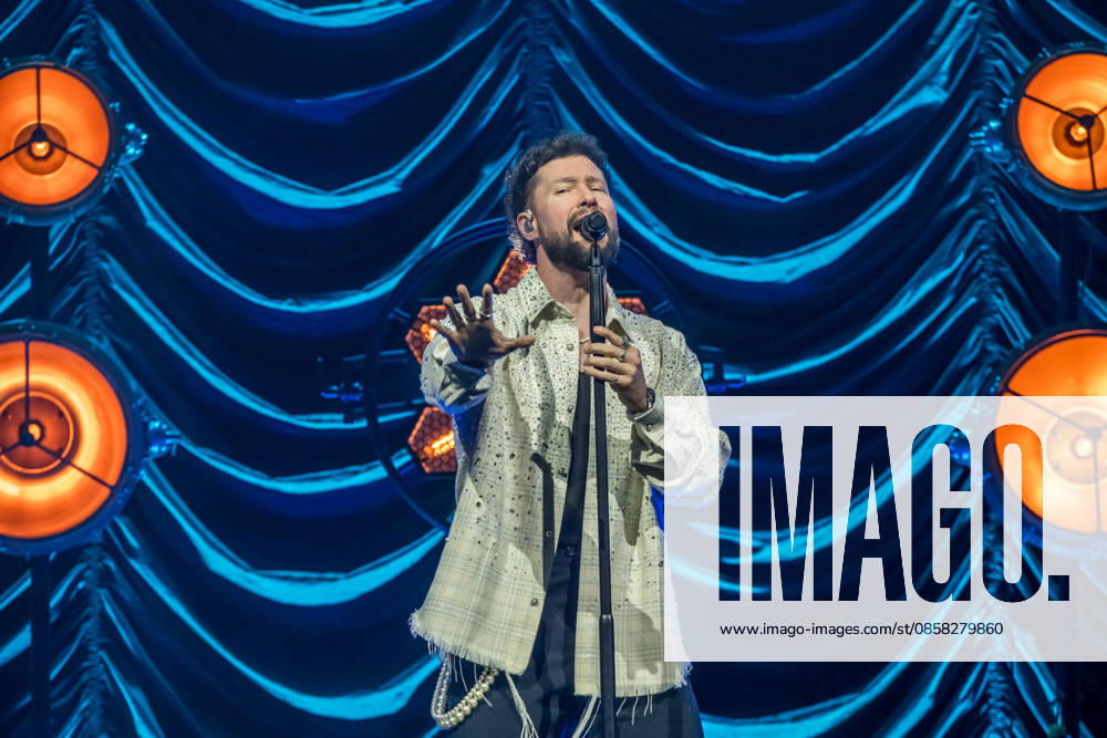 Calum Scott performs at the QUARTERBACK Immobilien ARENA in Leipzig on June 3, 2026 as part of his The Av