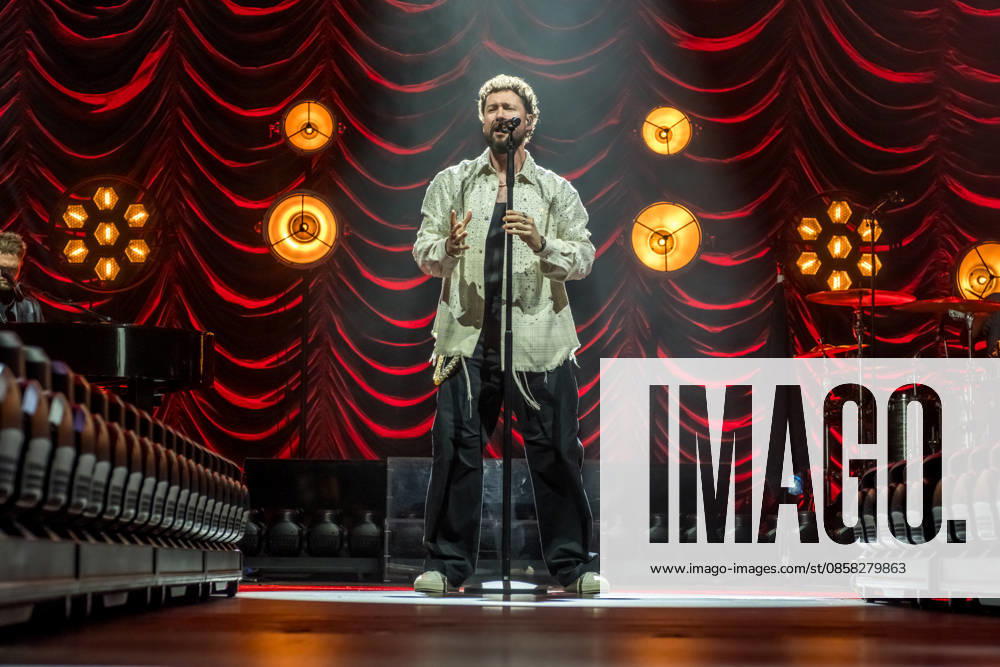Calum Scott performs at the QUARTERBACK Immobilien ARENA in Leipzig on June 3, 2026 as part of his The Av