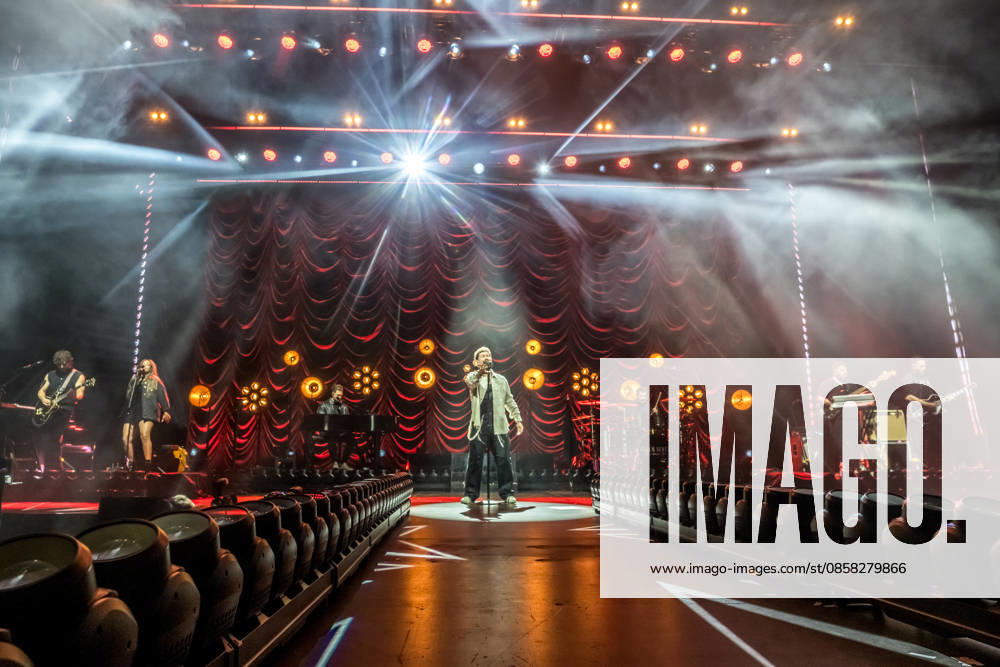 Calum Scott performs at the QUARTERBACK Immobilien ARENA in Leipzig on June 3, 2026 as part of his The Av