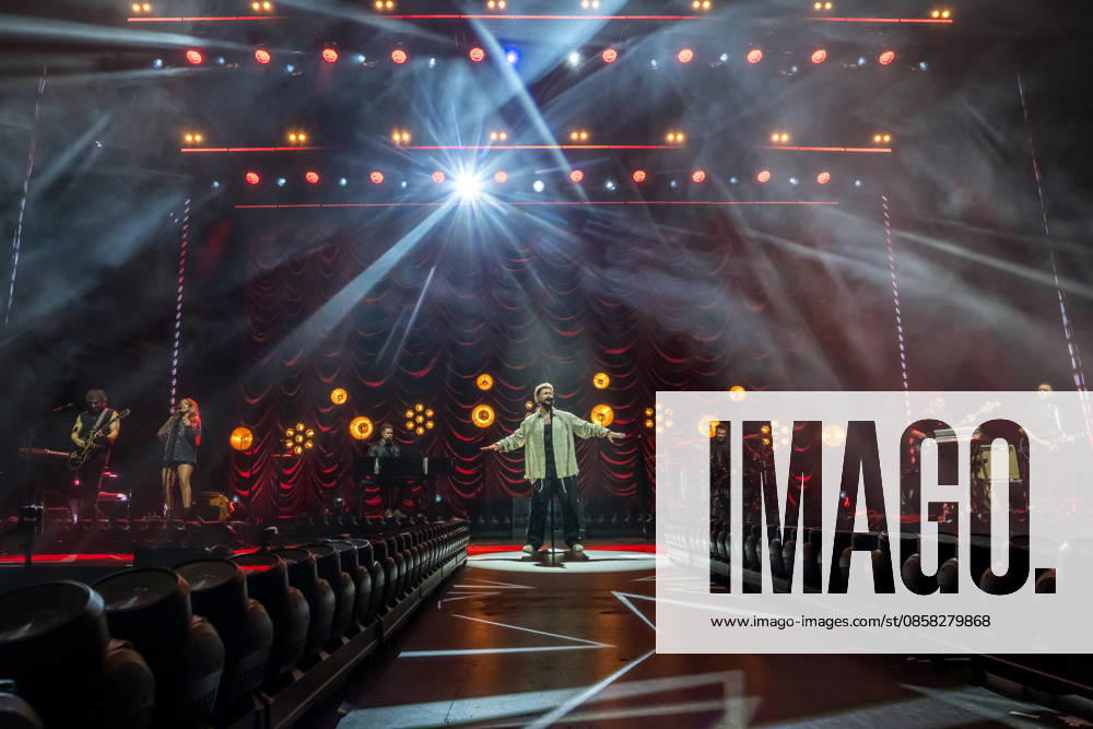 Calum Scott performs at the QUARTERBACK Immobilien ARENA in Leipzig on June 3, 2026 as part of his The Av